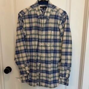 Banana Republic Blue and Green Plaid Men's Shirt